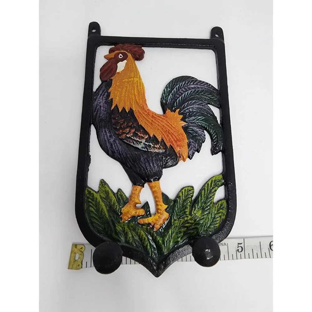 Cast Iron Rooster‎ Chicken Hanging Hook Key Holder